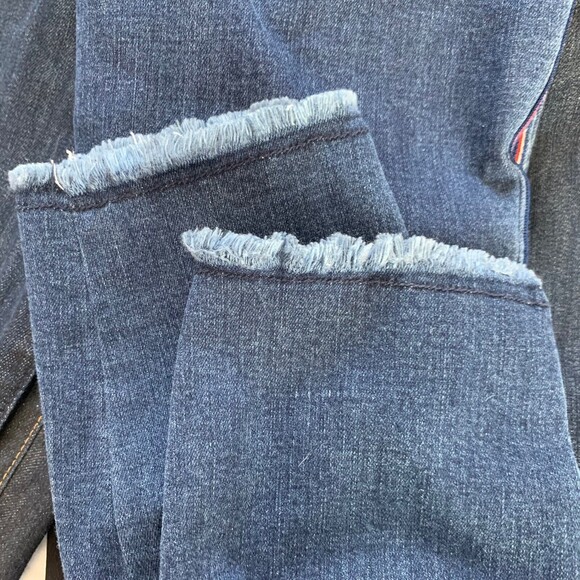 Inc.  Skinny Leg Jeans Women 6 Side Stripe Frayed Hems Whiskering - Picture 11 of 11
